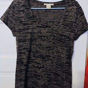 Charlotte Russe Black and Gray Textured Tee